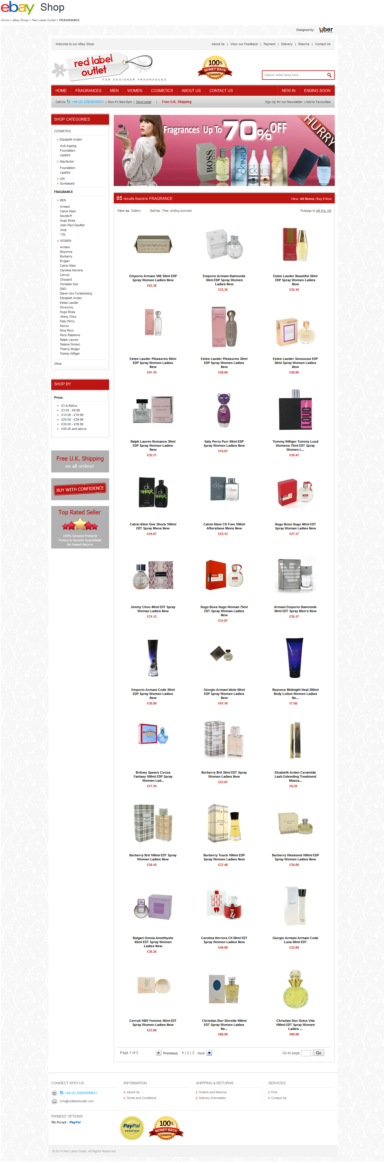 Red Label Outlet store on eBay category design