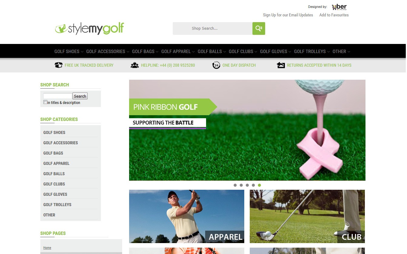 style my golf ebay shop home page